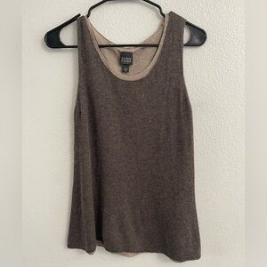 Eileen Fisher Wool Viscose Blend Scoop Neck Knit Tank Size PS Petite Small SOFT